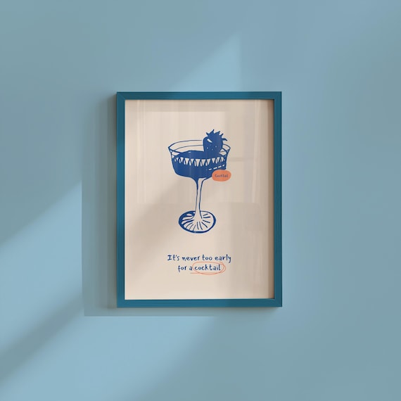 Minimalist Cocktail Art Print: Home Bar Decor (Digital Download)