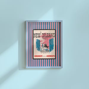 Art de la Nouvelle-Orléans, affiche de voyage vintage, impression de la Nouvelle-Orléans, art NOLA, voyage à la Nouvelle-Orléans, affiches de la Nouvelle-Orléans, cadeau de la Nouvelle-Orléans