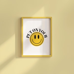 Happy Face Art | Trendy Digital Print for Kids Room & Classroom | Downloadable Mental Health Art | Cute Decor by gs print shoppe