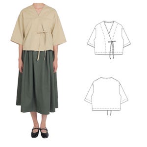 Women&#39;s Hanbok Korean Pattern 7 | Traditional Hanbok | Full-Size & Scaled Sewing Pattern | Korea Paper Pattern | DIY Sewing Pattern