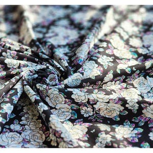 100% Cotton Fabric 20s | Korean Traditional Floral Abalone Shell Pattern Design, 110cm (44"), Made in Korea HQ004 by the Yard