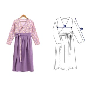 Women&#39;s Hanbok Korean Pattern | Traditional Hanbok | Full-Size Sewing Pattern | Korea Paper Pattern | DIY Hanbok Sewing Pattern85-617