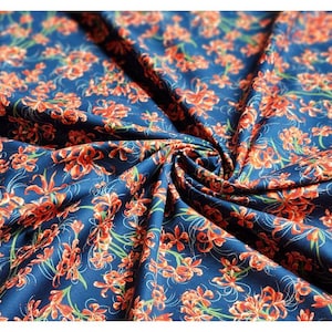 100% Cotton Fabric 20s | Korean Traditional Lycoris Flower Pattern (상사화) Design, 110cm (44"), Made in Korea HQ008