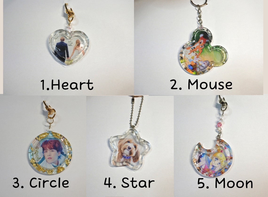 Customized Anime photo keychain transparent Keychain Etsy