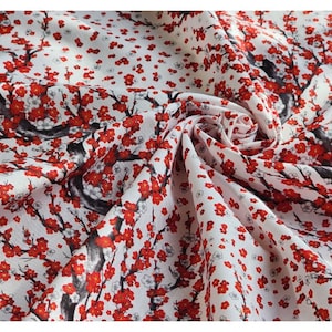 100% Cotton Fabric 20s | Plum Blossom Elegance (매화향기) Korean Traditional Design, 110cm (44"), Made in Korea HQ002