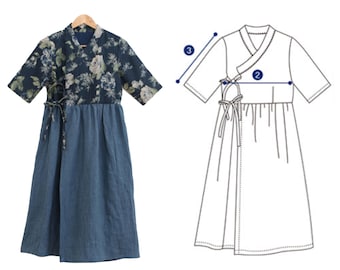 Women's Hanbok Korean Pattern 8 | Traditional Hanbok | Full-Size Sewing Pattern | Korea Paper Pattern | DIY Sewing Pattern 83-209
