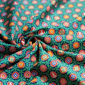 100% Cotton Fabric 20s | K-Masterpiece Series #20 Korean Dancheong Pattern "Excellence Green Design," 110cm (44"), Made in Korea HQ019