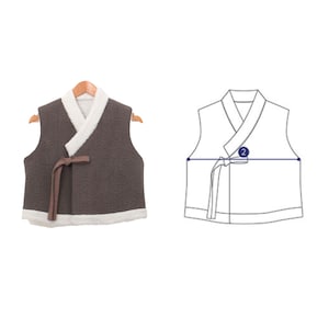 Women&#39;s Hanbok Vest Korean Pattern | Traditional Hanbok | Full-Size Sewing Pattern | Korea Paper Pattern | DIY Hanbok Sewing Pattern 84-359