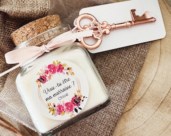 Request Godmother Gift 2024 personalized candle 120ml pouch and bottle opener