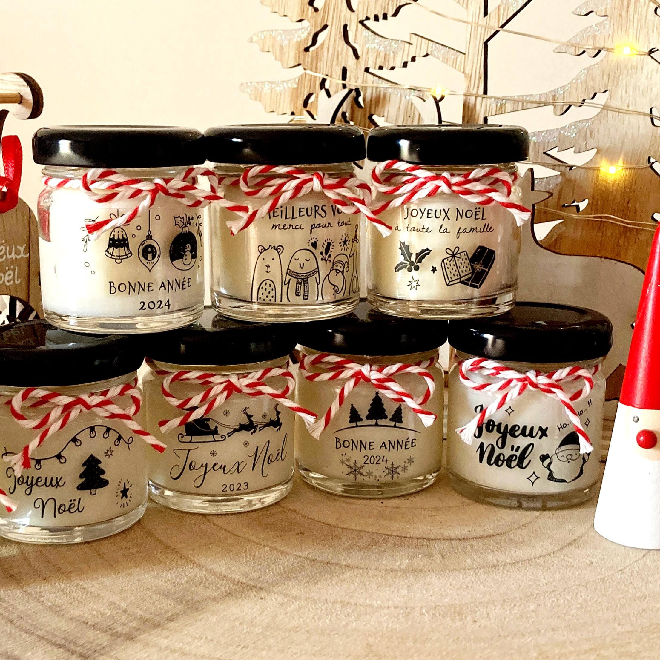 Bougie personnalisée cadeau de Noël pour femme et collègues