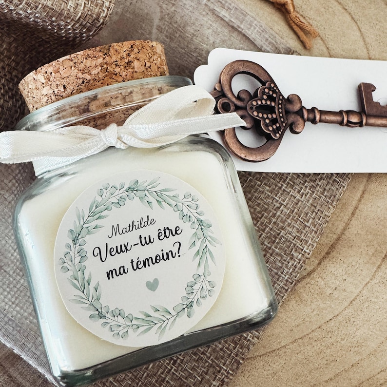 Bougie parfumée originale pour demande de témoin de mariage Bougie parfumée originale pour demande de témoin de mariage