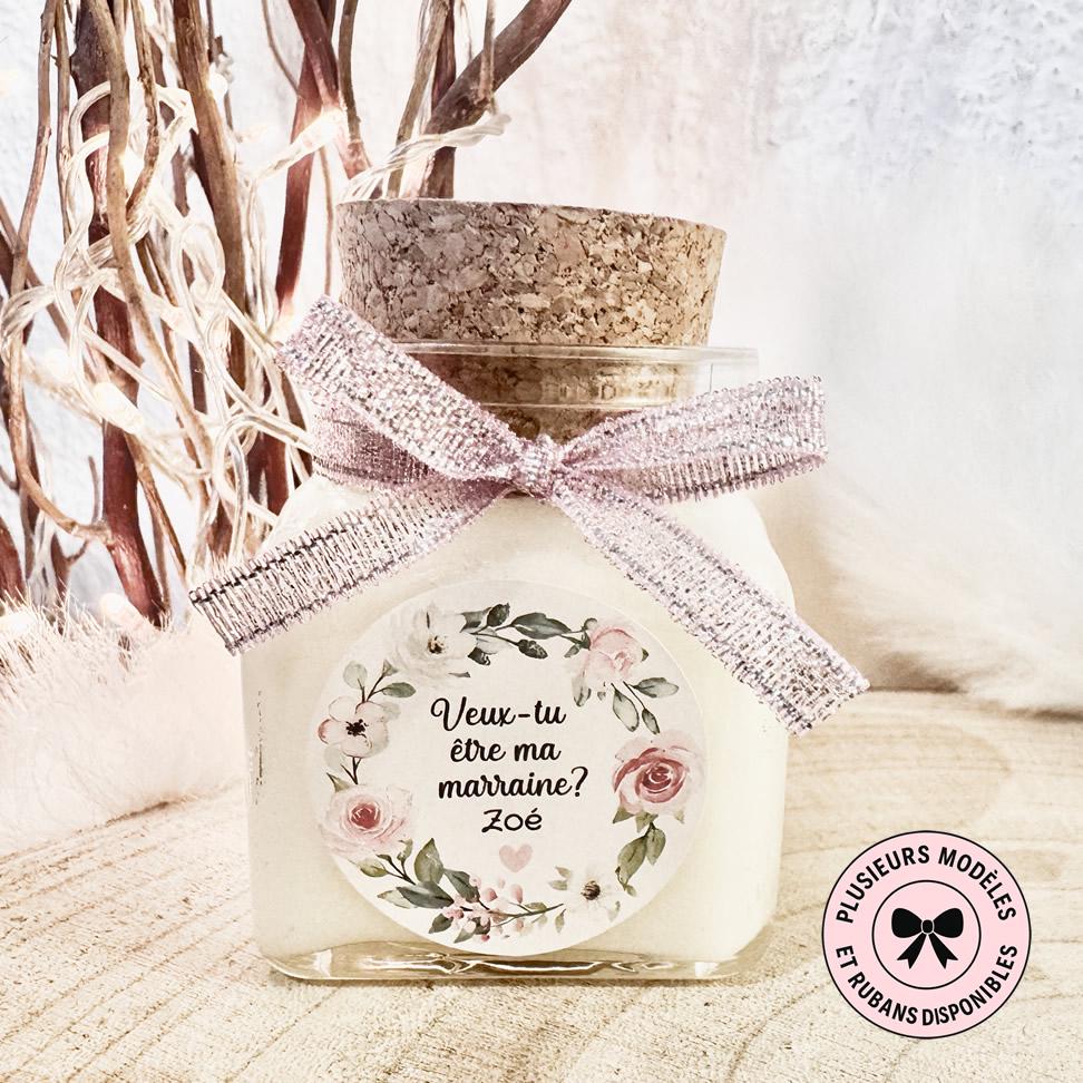 Bougie parfumée marraine bébé personnalisée – Cadeau unique Bougie parfumée marraine bébé personnalisée – Cadeau unique