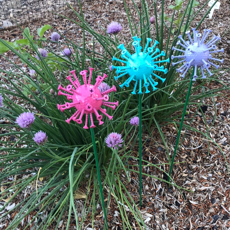 Allium golf ball flower garden yard art Etsy