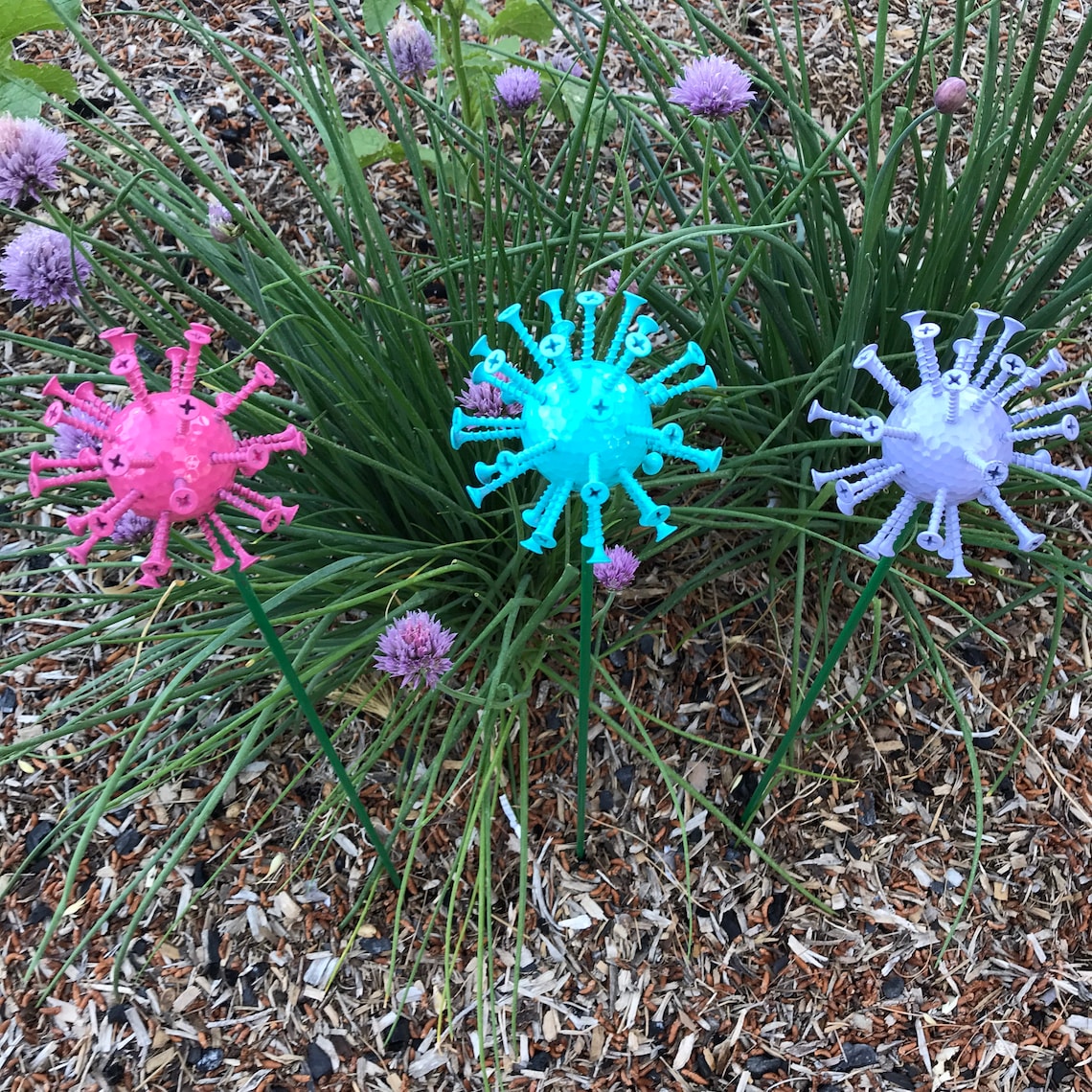 Allium golf ball flower garden yard art Etsy