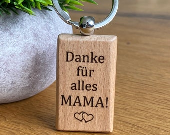 Schlüsselanhänger mit Gravur zum Muttertag Danke für alles Mama! Herzen Geschenkidee aus Deutschland zum Geburtstag