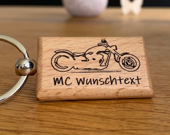 Keyring with engraving Chopper Partner Love Gift personalized Motorcyclist Gift Idea in Germany Biker Custombike