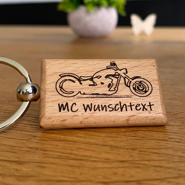 Schlüsselanhänger mit Gravur Chopper  Partner Love Geschenk personalisiert Motorradfahrer Geschenkidee in Deutschland Biker Custombike