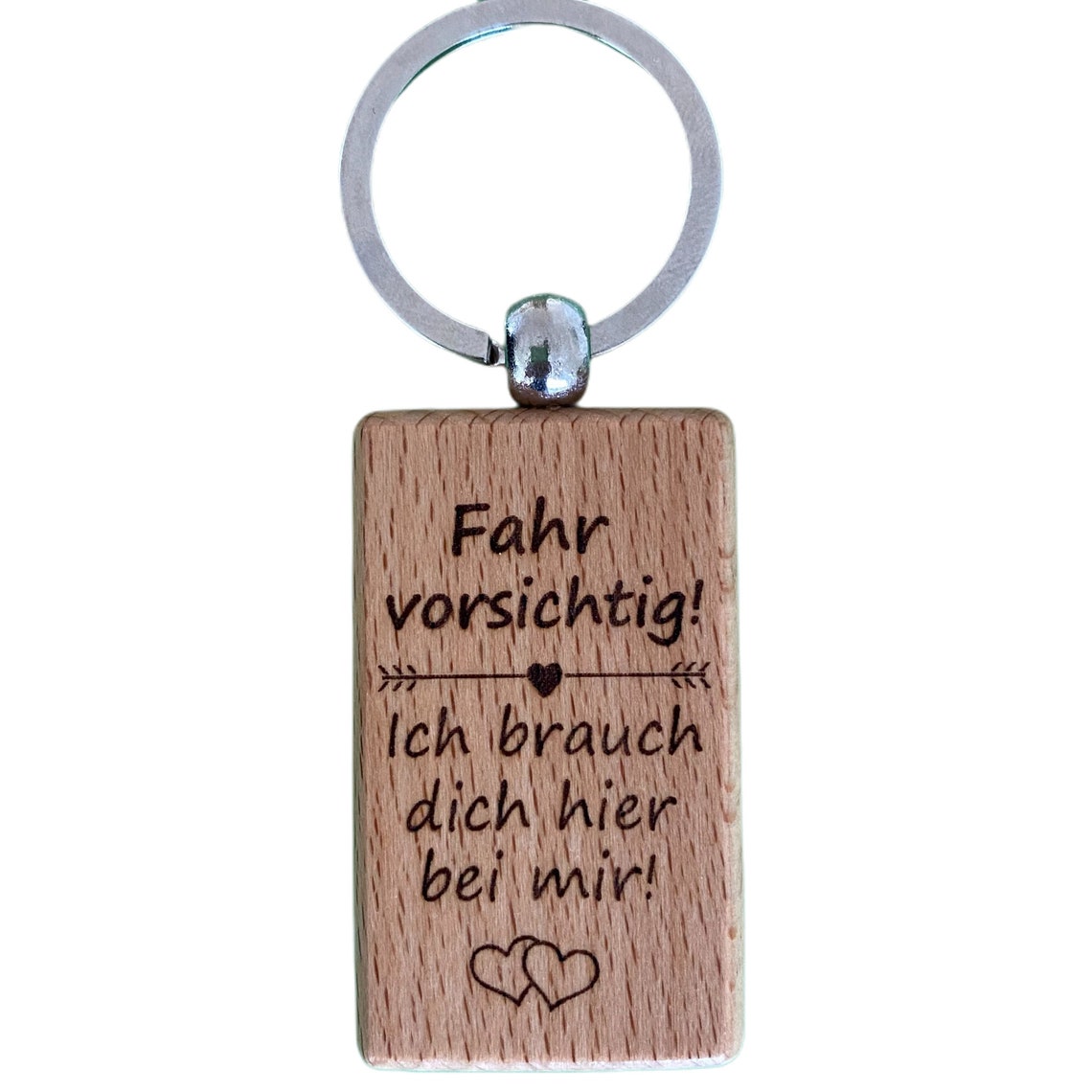 Schlüsselanhänger mit Gravur Fahr Vorsichtig Ich liebe dich Partner