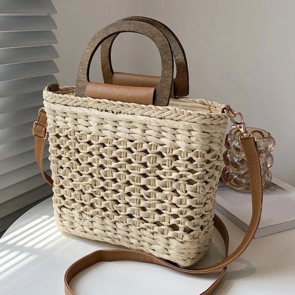 Straw Beach Bag - Etsy UK