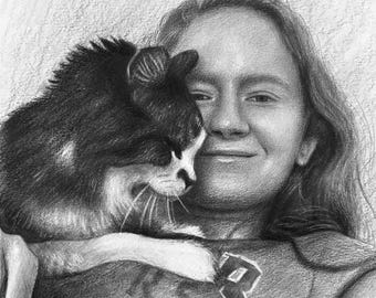 Retrato personalizado de mascota a carboncillo, dibujo personalizado de perro o gato