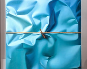 Hyperrealistic Package Painting, Original Oil on Canvas, Photorealistic Contemporary Artwork