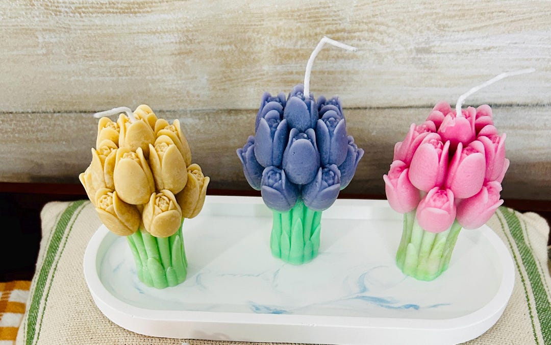 Handmade Tulip Soy Wax Candle | Floral Home Decor, Wedding Favor - Etsy