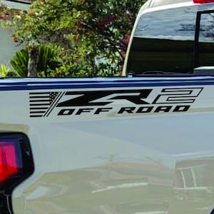 Chevy Colorado ZR2 Off Road American Flag Bedside Decal – Vinyl Side Graphic Kit for Chevrolet Colorado 2019-2025 –Multiple Colors Available