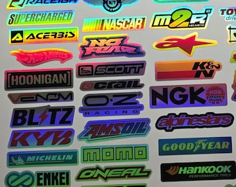 Holographic JDM Racing Stickers: Car, Motorcycle, Skateboard Decals