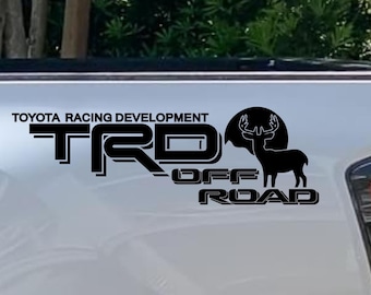 TRD Off Road Deer Decal, Toyota Tacoma Tundra Ford Runner Truck bedside decal set of 2 TRD Deer Mountain vinyl decal