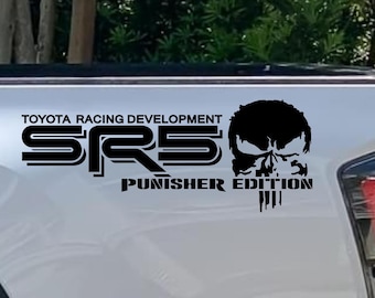 SR5 OFF ROAD Punisher Edition Decal Toyota Tacoma Tundra Truck Racing Development bedside decal set of 2 Skull Punisher Edition vinyl decal