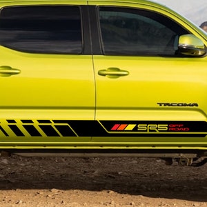 SR5 off-road Door Decals, Tacoma retro colors decal, vinyl decals for 2013-2023 Toyota Tacoma, ROCKER PANEL  Decal Sticker Graphics Kit,