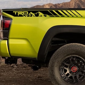 Set of 2 TRD MOUNTAINS Off Road Toyota Tacoma  Bedside Vinyl Decal Sticker Graphics Kit, stripes for toyota tacoma