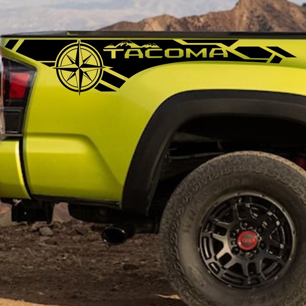 TRD Off Road, TRD 4X4,Toyota Tacoma, Decals, Stickers, Bedsides Decal Sticker, Truck bedside decals set of 2, off road compass decal