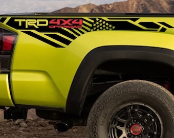 TRD Off Road, TRD 4X4,Toyota Tacoma, Decals, Stickers, Bedsides Decal Sticker, Truck bedside decals set of 2, American Flag edition