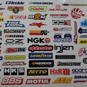 JDM Racing Car Stickers Pack Sponsors Logos Team Racing Sports Drift ...