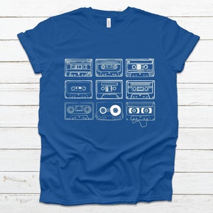 Camiseta retrô de fita cassete