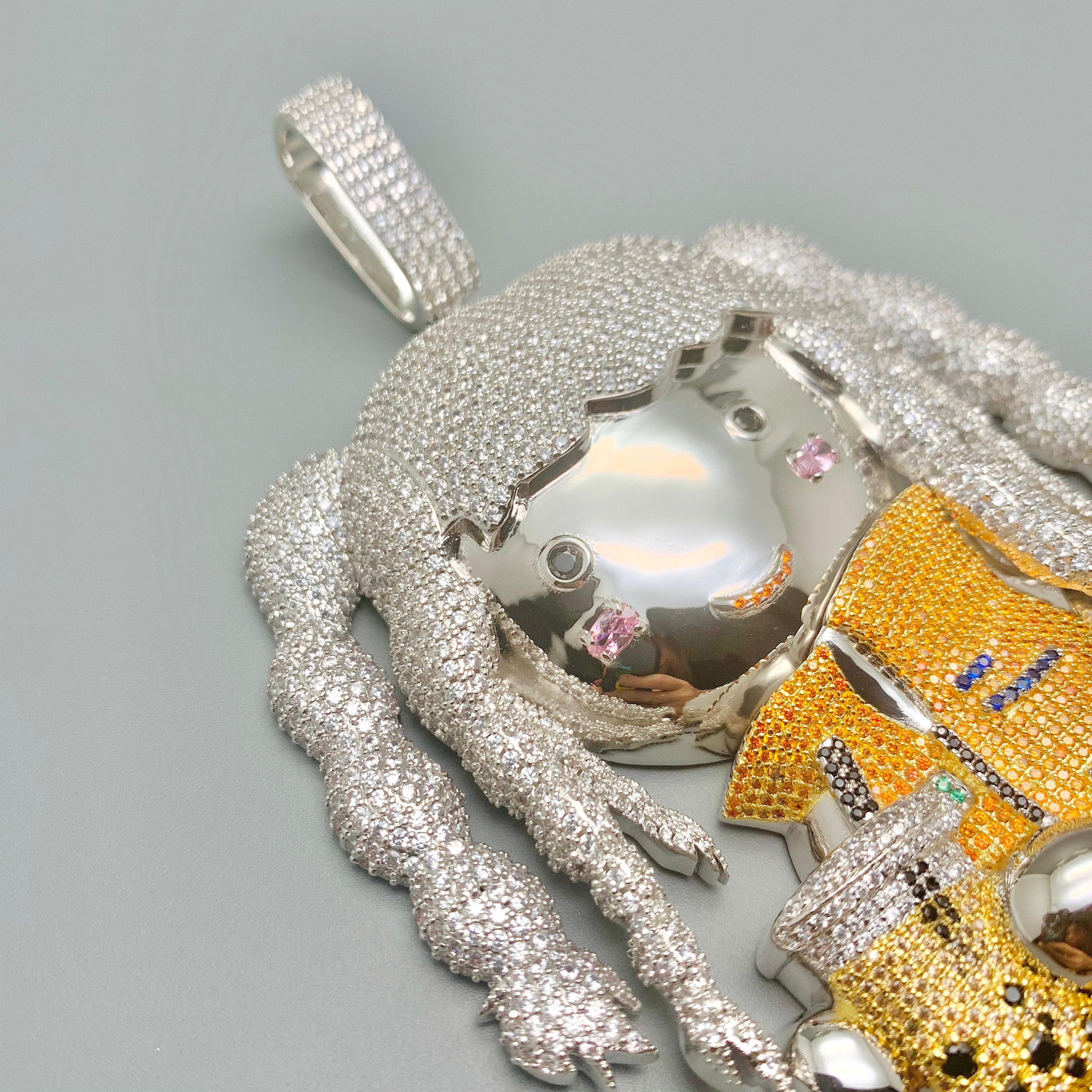Goldenasty Custom Made Iced Out Pendant Plated Gold/ White  Etsy