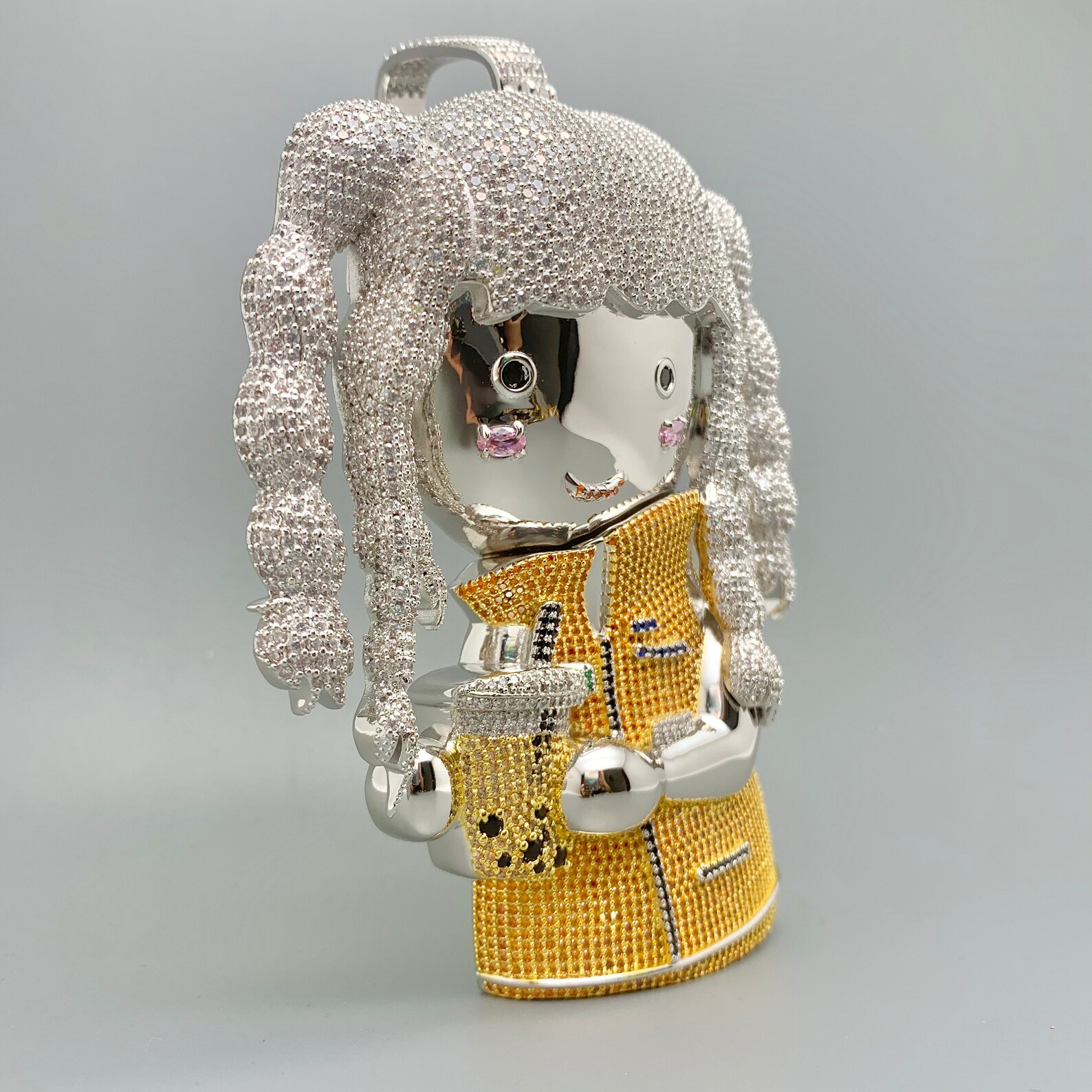 Goldenasty Custom Made Iced Out Pendant Plated Gold/ White Etsy