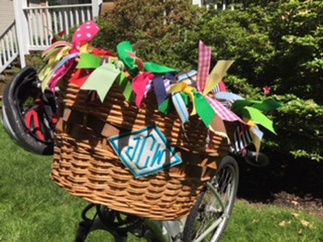 Monogrammed Wicker Bike Basket Etsy