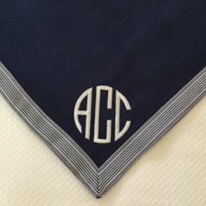 48" Navy Monogrammed Card, Bridge, Canasta Table Cover