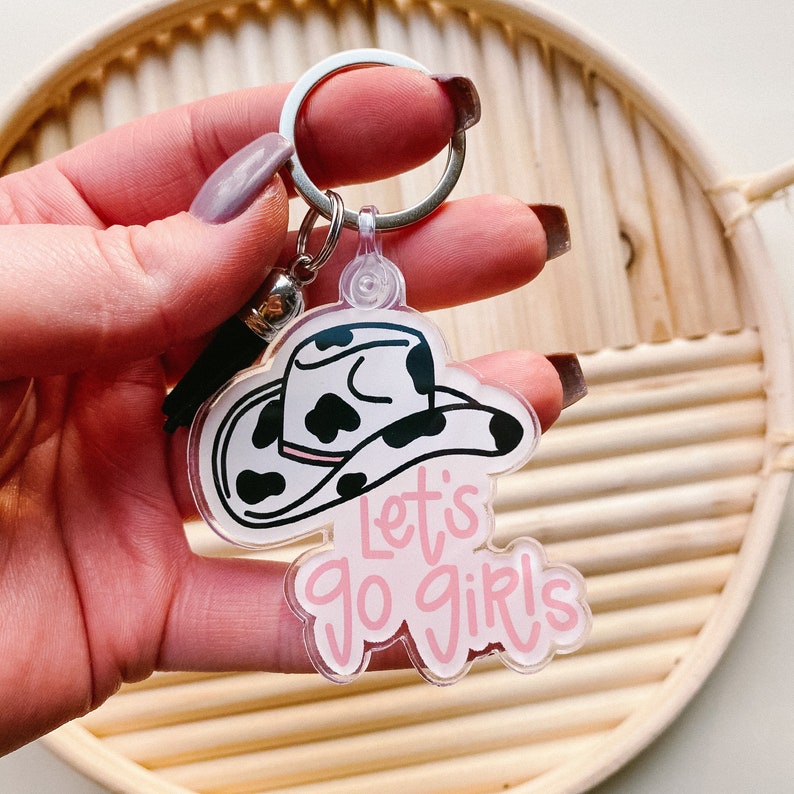 Lets Go Girls Keychain Etsy