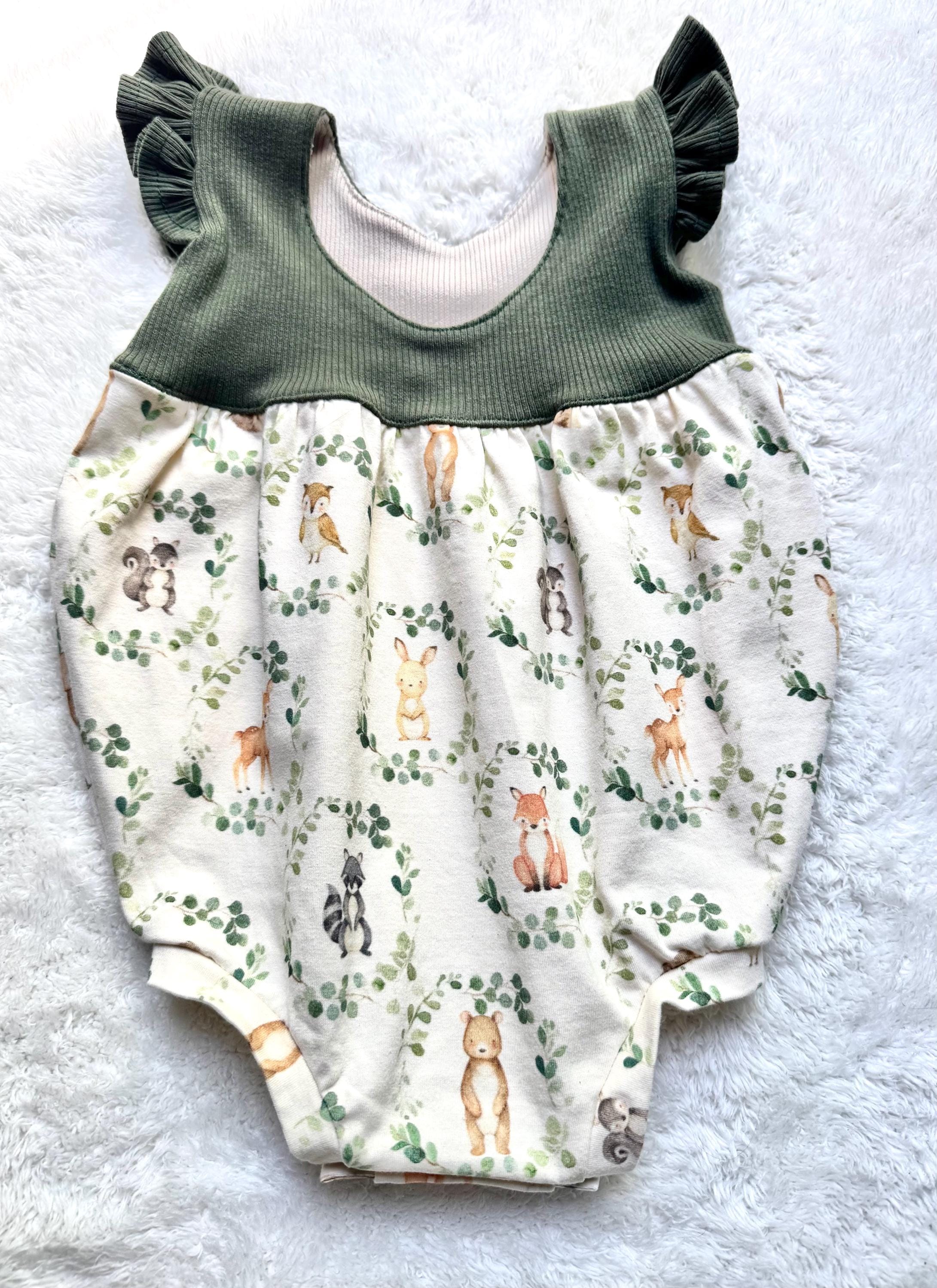 Woodland Baby Bubble Romper, 6-9 Months, Spring Romper, Forest Baby ...