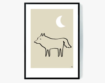 Kinderzimmer Poster Druck | Minimalistische Kinderzimmer Dekoration in Beige (Digitaldrucke)