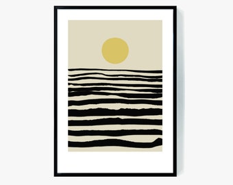 Kunstdruck Kunstdruck | Beige, schwarze minimalistische Dekor (Digital Download)