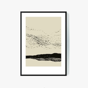 Murmurs Modern Abstract Print Printable Wall Art Beige Black Minimalist Poster Instant Download Digital Decor
