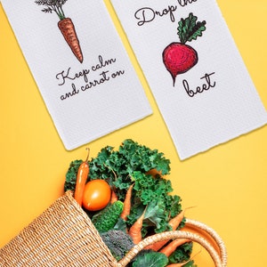 Four microfiber kitchen dish towels: Punny quips, soft touch, and superior absorbency for a delightful cleaning experience