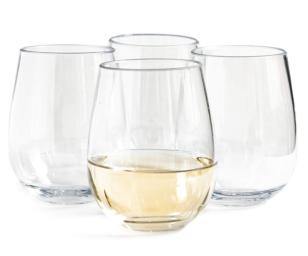 Reusable Plastic Wine Glasses (Set of 4) - Clear Plastic Wine Glasses with  Stem (12 oz), Tritan Non Disposable Wine Glasses, BPA-Free, Unbreakable  Plastic Glasses for Party, Outdoor Plastic Wine Glass