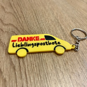 Thank you postman key ring thank you gift small attention post parcel service postman delivery service individual name 3D printing Hautpbeschriftung