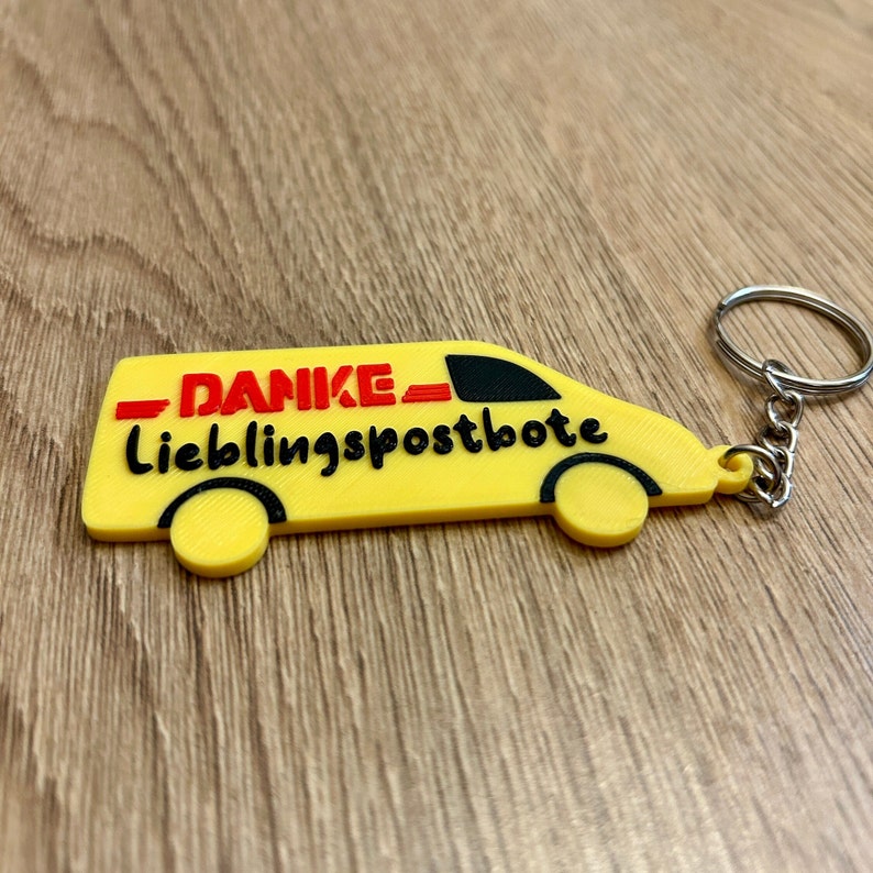 Thank you postman key ring thank you gift small attention post parcel service postman delivery service individual name 3D printing Hautpbeschriftung