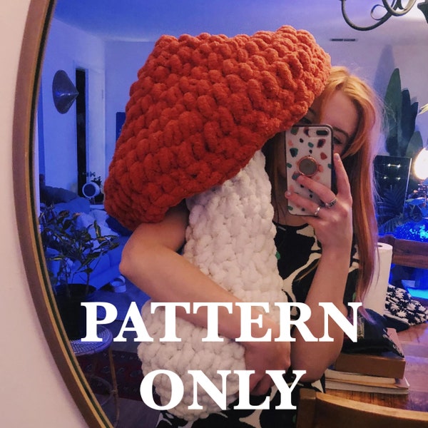 The Original Giant Crochet Mushroom Pillow DIGITAL PATTERN PDF